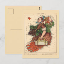 Ireland Pictorial maps Vintage Postcard