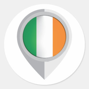 Ireland Pin Location Flag Classic Round Sticker