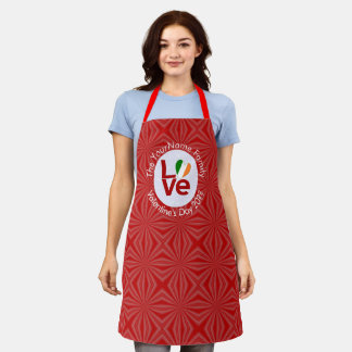 Ireland Red LOVE Flag Personalised Apron