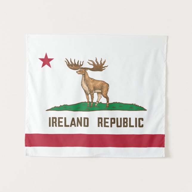 Ireland Republic Irish Elk Flag Giant Deer Tapestry (Front (Horizontal))
