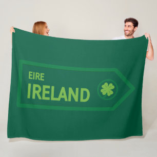 Ireland Road Sign Fleece Blanket