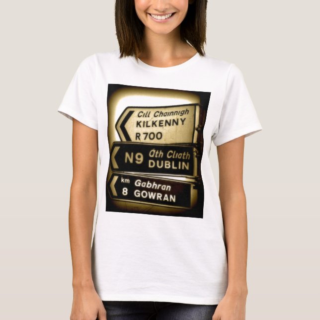 Ireland Roadside Signs T-Shirt (Front)