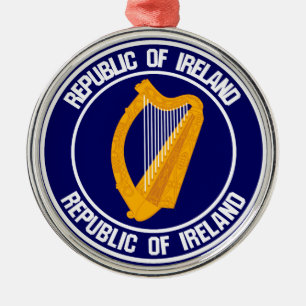 Ireland Round Emblem Metal Tree Decoration