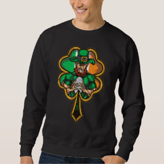Ireland Rugby Leprechaun In St Patricks Day Shamro Sweatshirt
