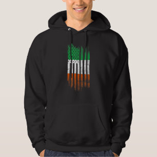 Ireland Shamrock American flag Patrick's day Cool  Hoodie