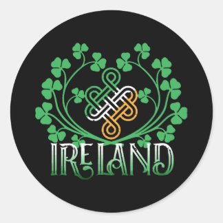 IRELAND SHAMROCK CLASSIC ROUND STICKER