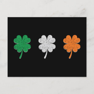 Ireland Shamrock Clover Flag Postcard