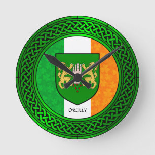 Ireland Shamrock Flag - O'Reilly Round Clock