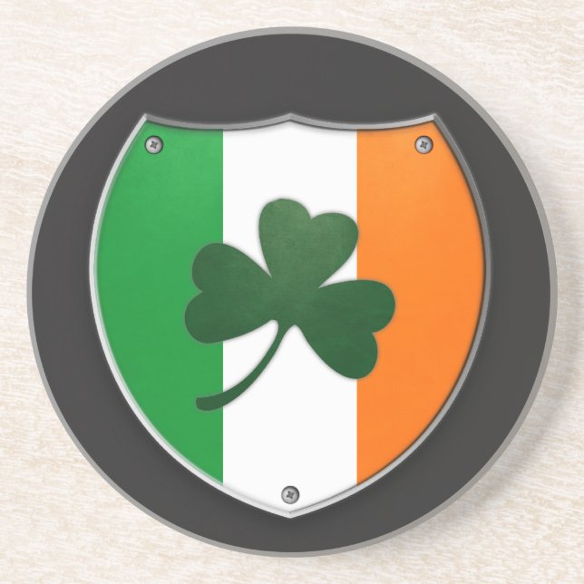 Ireland Shamrock Shield Coaster (Front)