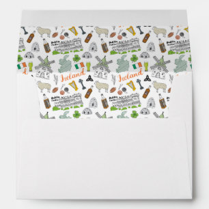 Ireland Sketch Doodle Pattern Envelope