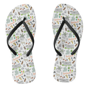 Ireland Sketch Doodle Pattern Jandals