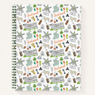 Ireland Sketch Doodle Pattern Notebook