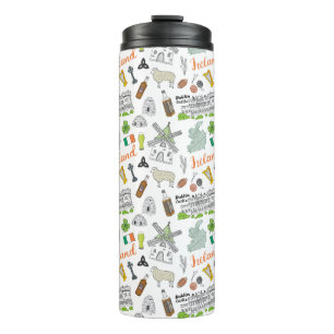 Ireland Sketch Doodle Pattern Thermal Tumbler