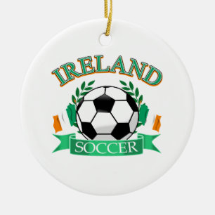 Ireland soccer ball designs ceramic tree decoration