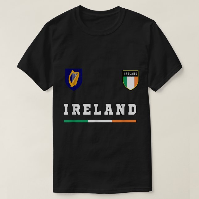 Ireland SportSoccer Jersey Flag Football Dublin  T-Shirt (Design Front)