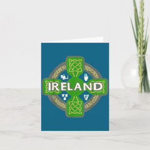 Ireland St Patrick Day Celtic Cross Green Card