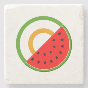 IRELAND STANDS WITH PALESTINE - Watermelon Stone Coaster