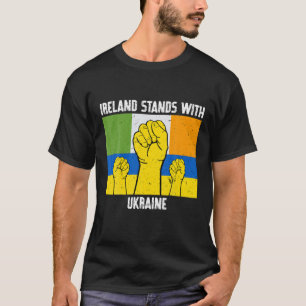 Ireland Stands With Ukraine Irish Ukrainian Flag T-Shirt