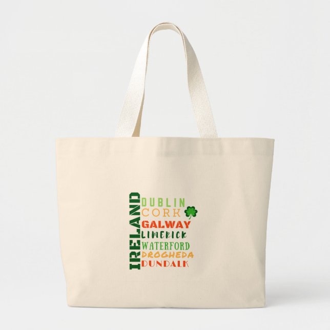 IRELAND SUBWAY ART LARGE TOTE BAG (Front)
