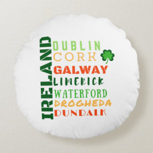 IRELAND SUBWAY ART ROUND CUSHION