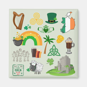 Ireland Symbols Magnet