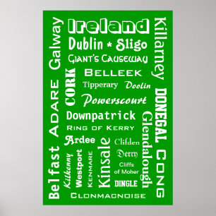 Ireland Towns & Places Poster