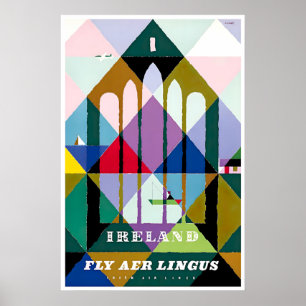 Ireland Travel Poster Irish Art Aer Lingus Print