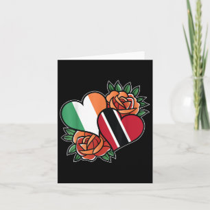 Ireland Trinidad And Tobago Flag Heart Half Irish  Card