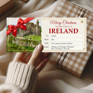 Ireland Trip Christmas Reveal Gift Ticket Card