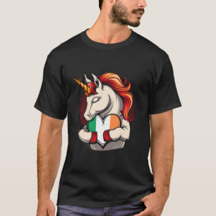 Ireland Unicorn Irish Roots Irish Pride Irish Flag T-Shirt