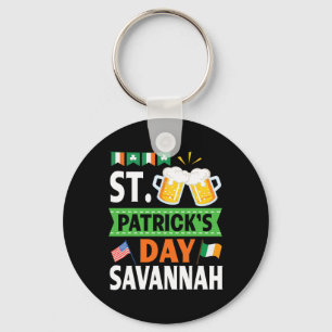 Ireland Us Flags Drinking Beer St Patricks Day In  Key Ring