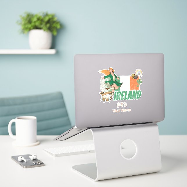 Ireland Vintage Flag St. Patrick's Day Retro (Laptop On Desk)