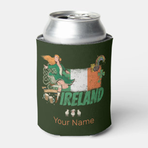 Ireland Vintage Flag St. Patrick's Day Retro Can Cooler