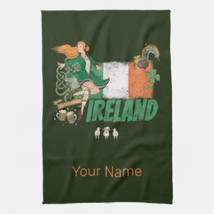 Ireland Vintage Flag St. Patrick's Day Retro Tea Towel