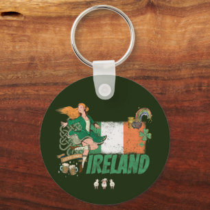 Ireland vintage flag St. Patrick's Day souvenir Key Ring