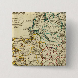 Ireland with boundaries outlined 15 cm square badge