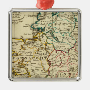 Ireland with boundaries outlined metal tree decoration