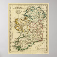 Ireland with boundaries outlined