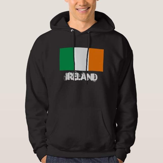 Ireland with Irish flag (St. Patrick's Day) Hoodie (Front)