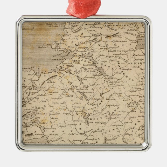 IrelandMap by Arrowsmith Metal Tree Decoration (Front)