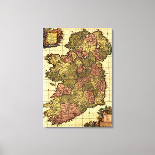IrelandPanoramic MapIreland Canvas Print