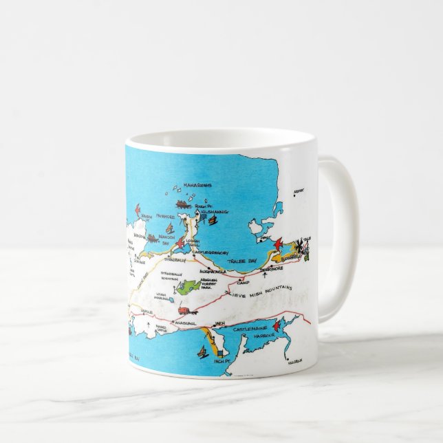 Ireland's Dingle Peninsula Vintage Map Coffee Mug (Front Right)