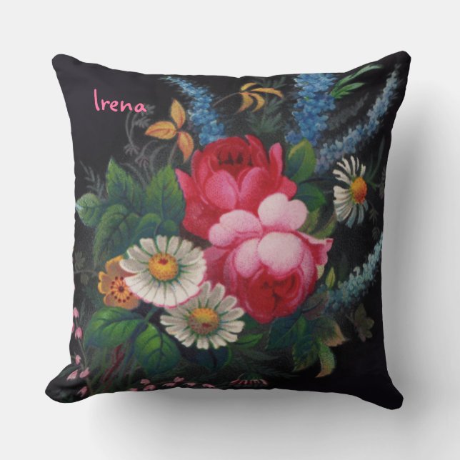 Irena Victorian Bouquet Throw Pillow (Front)