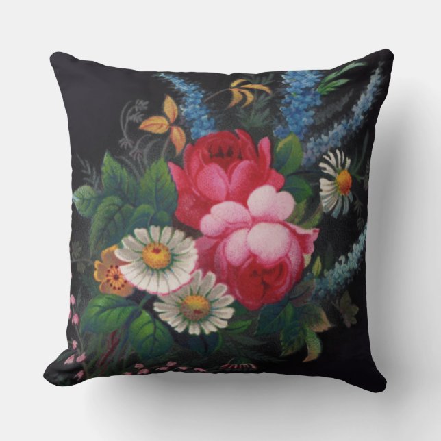 Irena Victorian Bouquet Throw Pillow (Front)