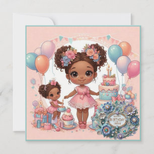 IRENE Birthday Card ~ young children ~ Pink Blue ~