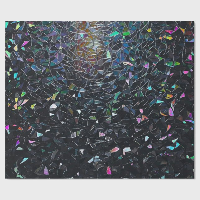 Iridescent Abstract Stained Glass Pattern Wrapping Paper (Flat)