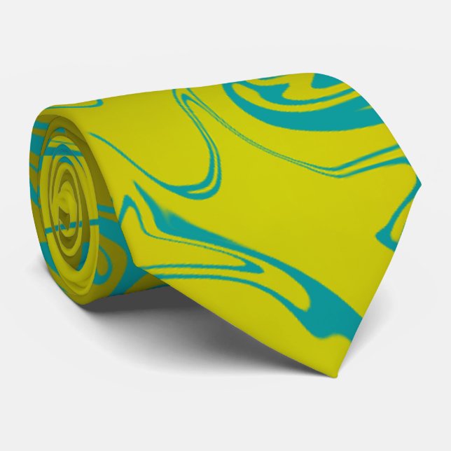 Iridescent Abstract Swirl Tie (Rolled)