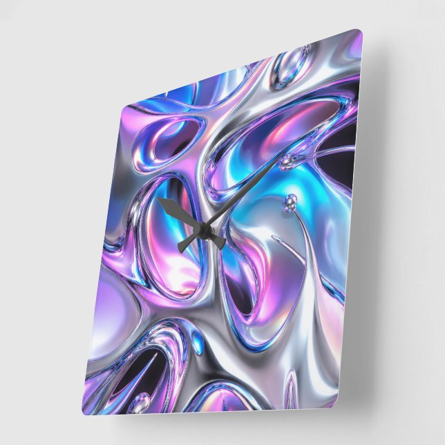 Iridescent Abstract Wall Clock (Angle)