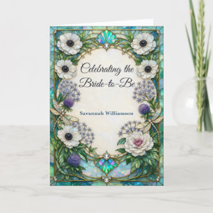 Iridescent Art Nouveau Botanical Bridal Shower Card