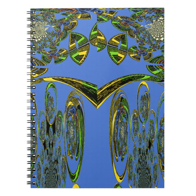 Iridescent Art Print with Golden Abstract Design Notebook (Front)